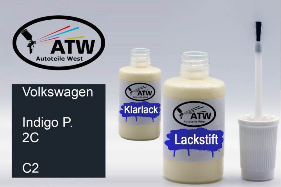 Volkswagen, Indigo P. 2C, C2: 20ml Lackstift + 20ml Klarlack - Set, von ATW Autoteile West.